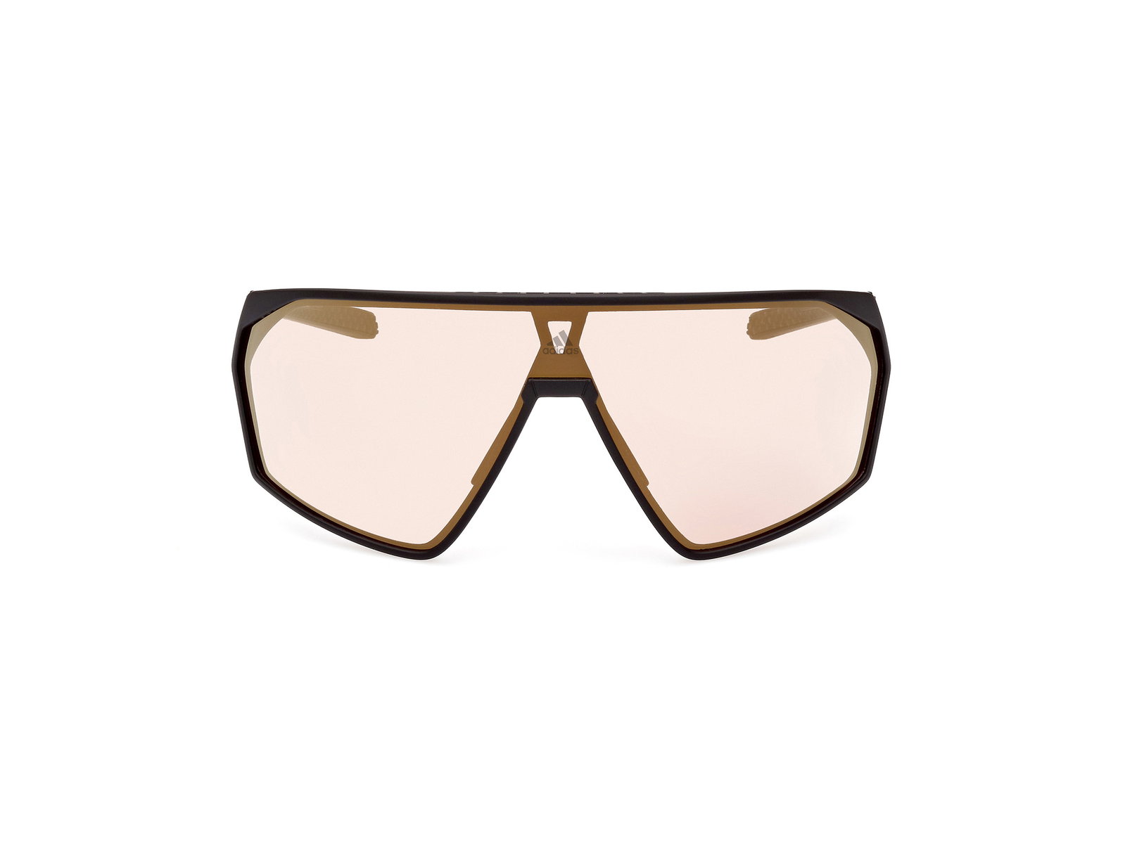 Das Bild zeigt die Adidas Sport Sonnenbrille SP0073 in schwarz von vorne.
